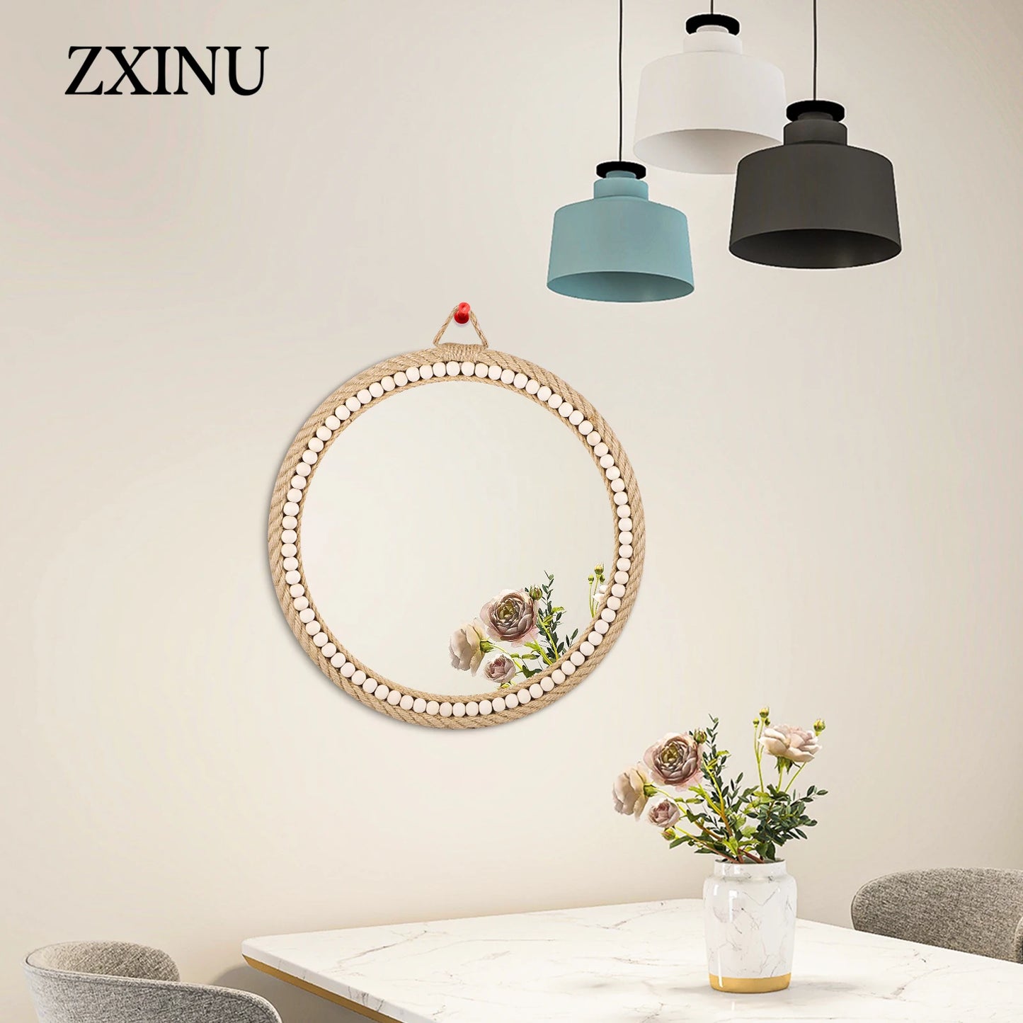 Boho Wall Mounted Rattan Mirror