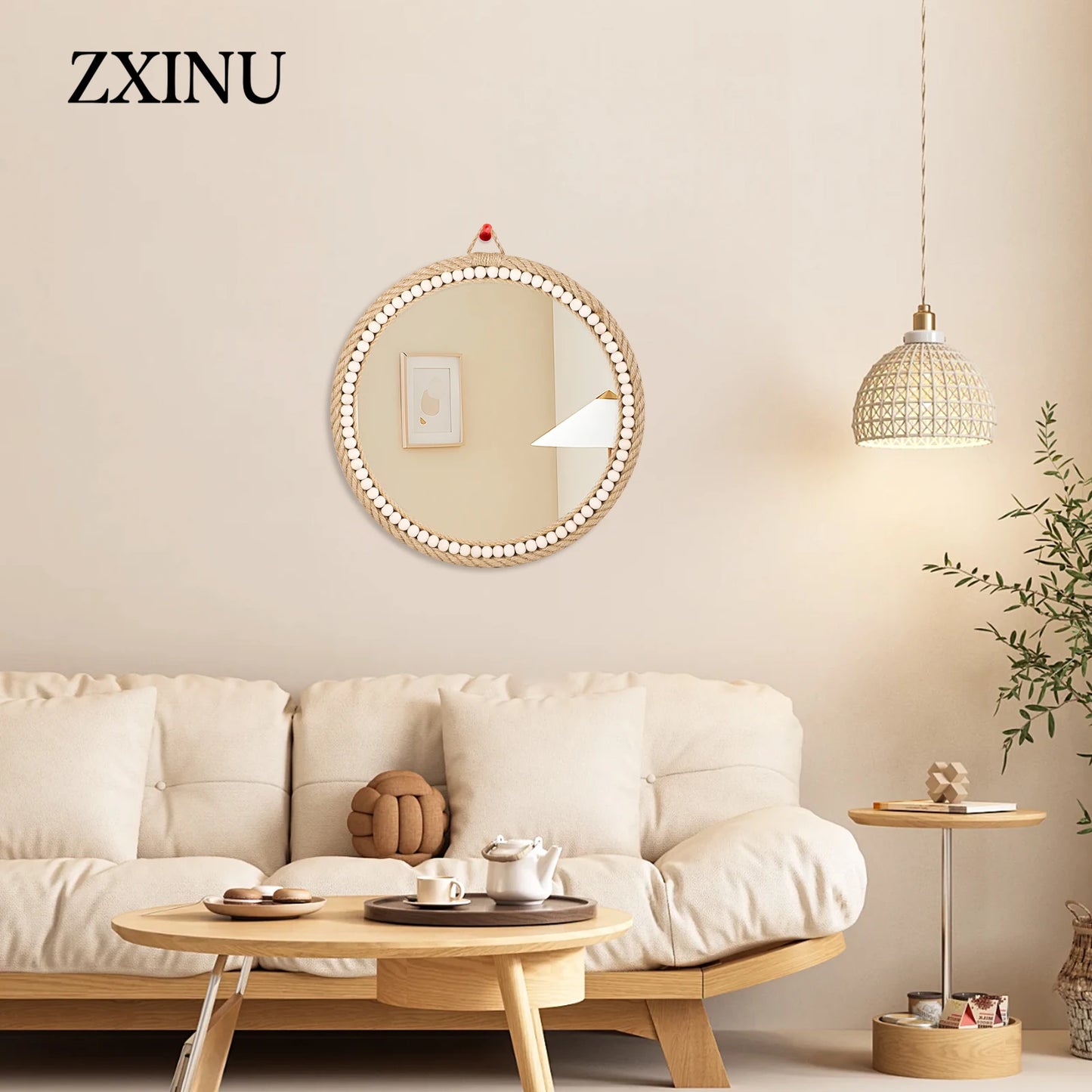 Boho Wall Mounted Rattan Mirror