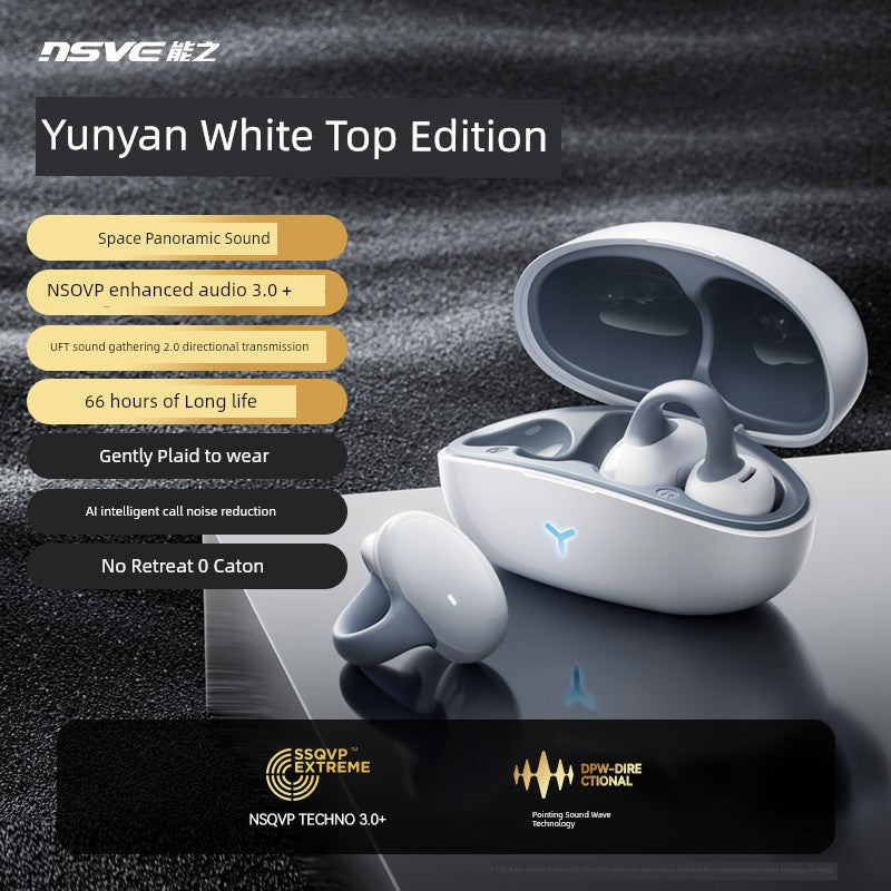 bone conduction Bluetooth headset by nSVE, Shenzhen; Ear-hook Air Pro 2 with Bluetooth 5.3; Bilateral stereo audio; 24-month warranty