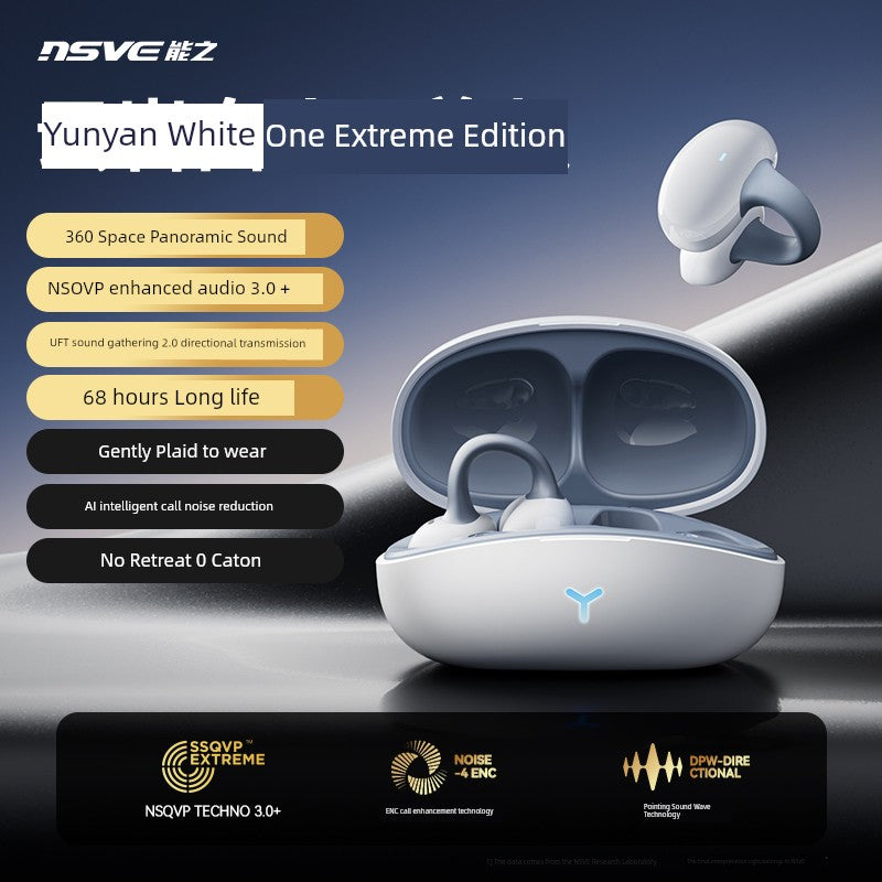Bone conduction Bluetooth headset by nSVE with advanced audio features and extended battery life.