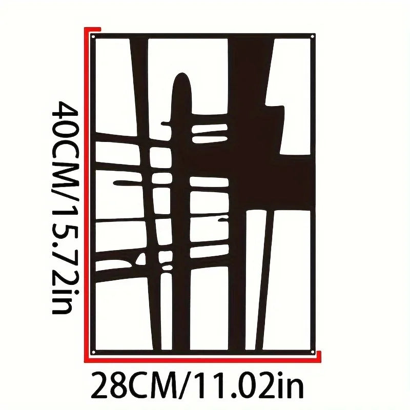 Abstract metal wall art with minimalist single line design, modern decor for stylish display.