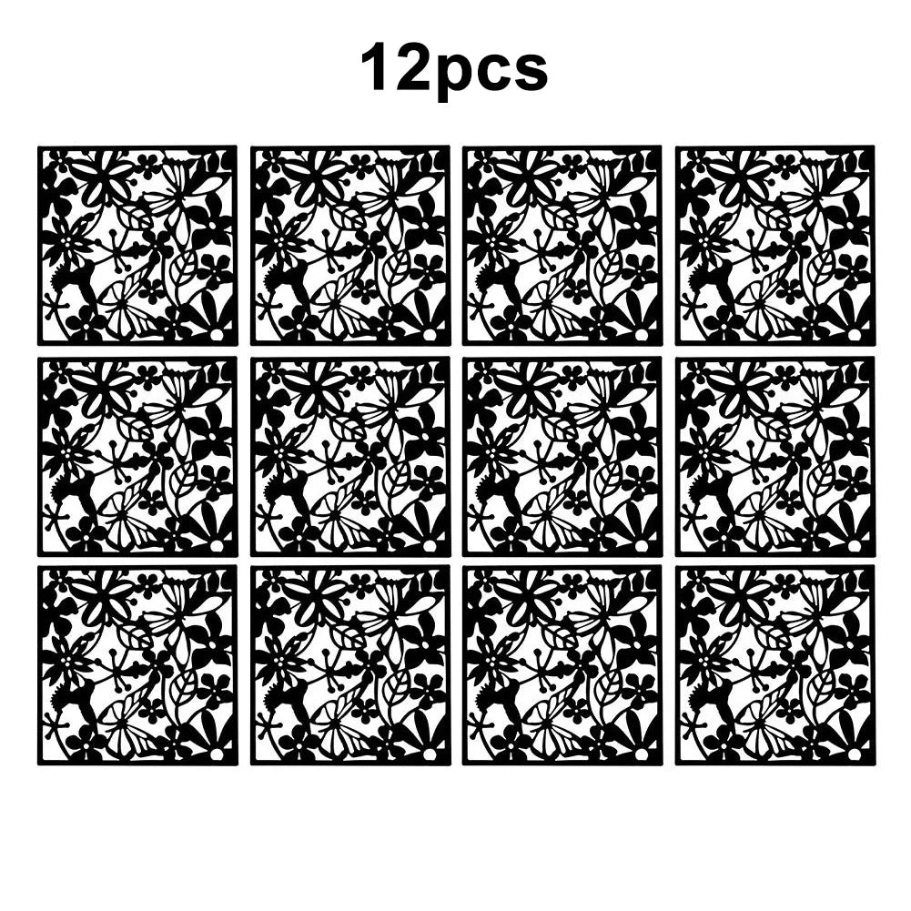 12pcs Hollow Room Divider Screen Hanging Panel Curtain Partitions Waterproof Household Hotel DIY Art Decoration