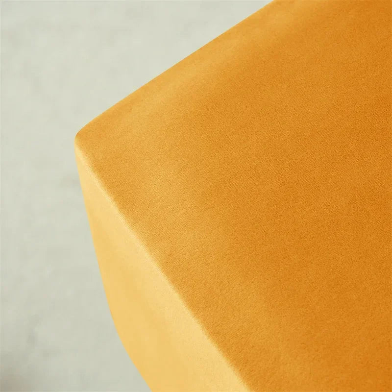 1pc Velvet Ottoman Cover Square Solid Color Footrest Slipcovers Elastic House Pouf Stool Cover Living Room Furniture Protector