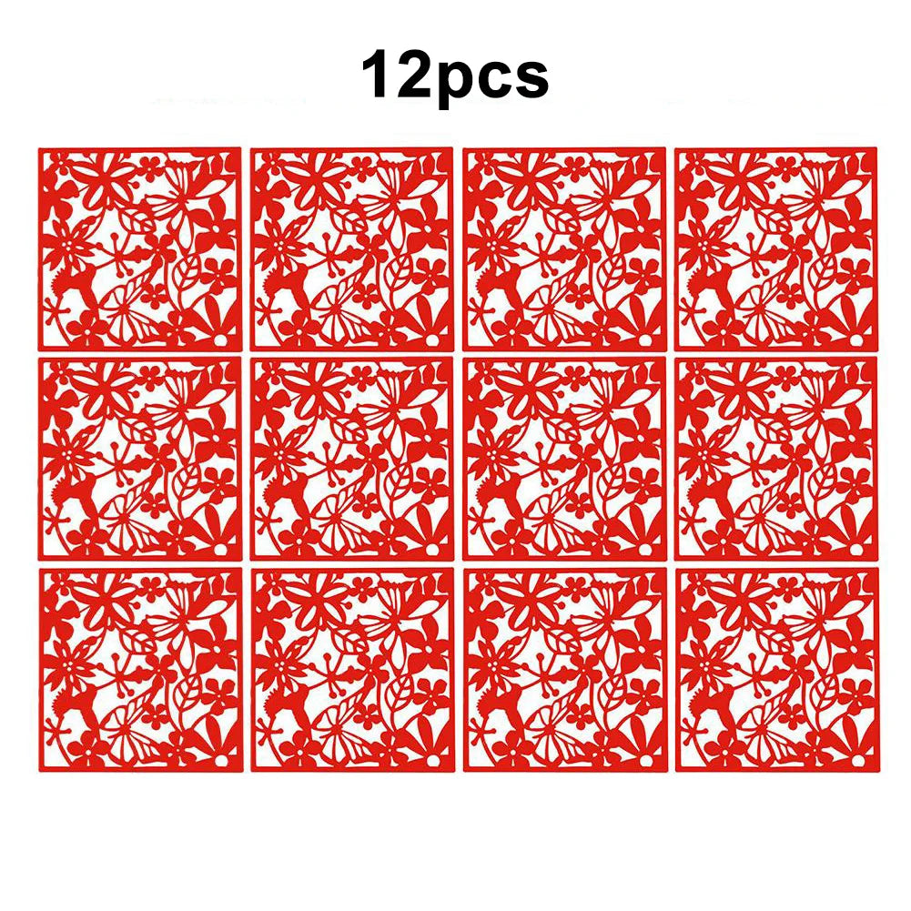 12pcs Hollow Room Divider Screen Hanging Panel Curtain Partitions Waterproof Household Hotel DIY Art Decoration