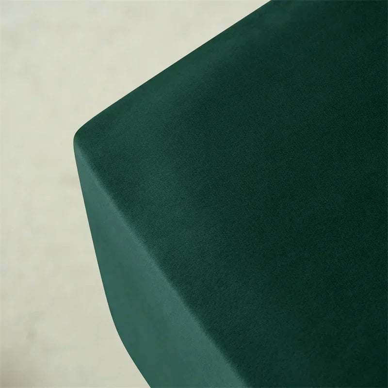 1pc Velvet Ottoman Cover Square Solid Color Footrest Slipcovers Elastic House Pouf Stool Cover Living Room Furniture Protector
