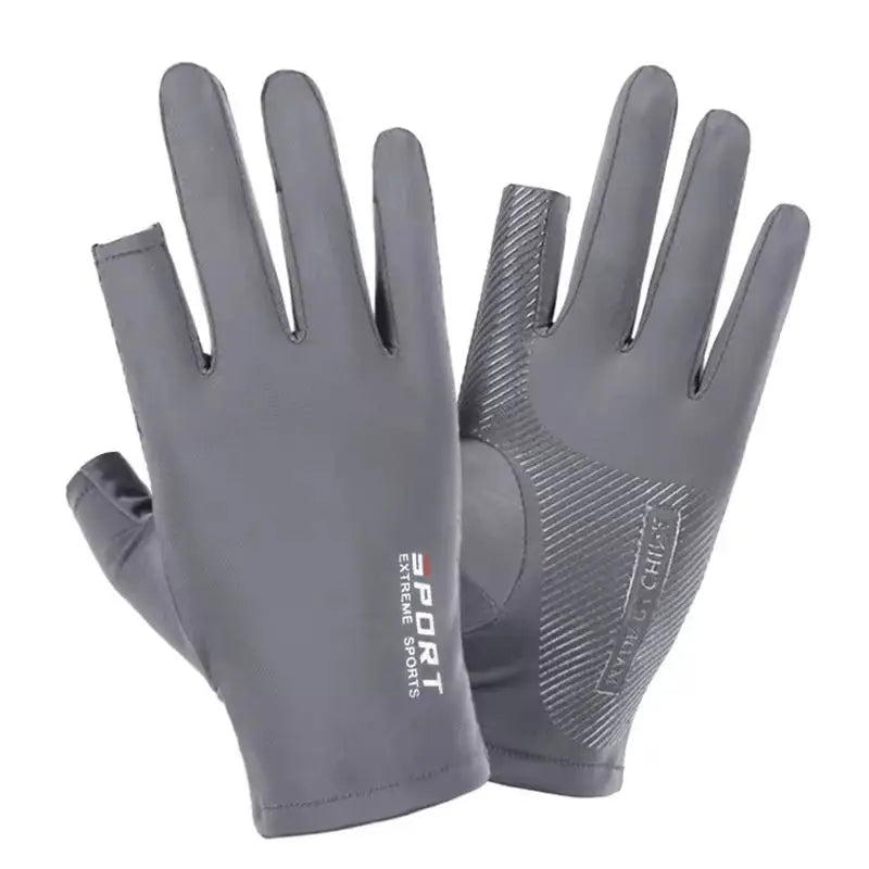 Unisex ice silk cycling gloves made from rayon, Mainland China origin.