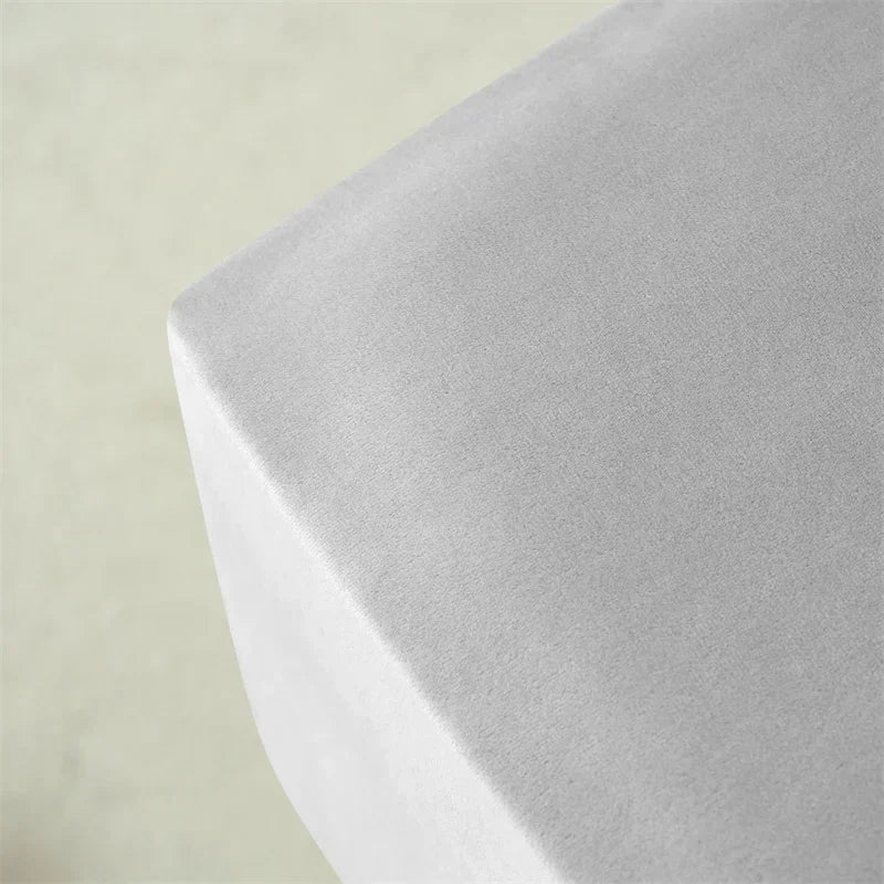 1pc Velvet Ottoman Cover Square Solid Color Footrest Slipcovers Elastic House Pouf Stool Cover Living Room Furniture Protector