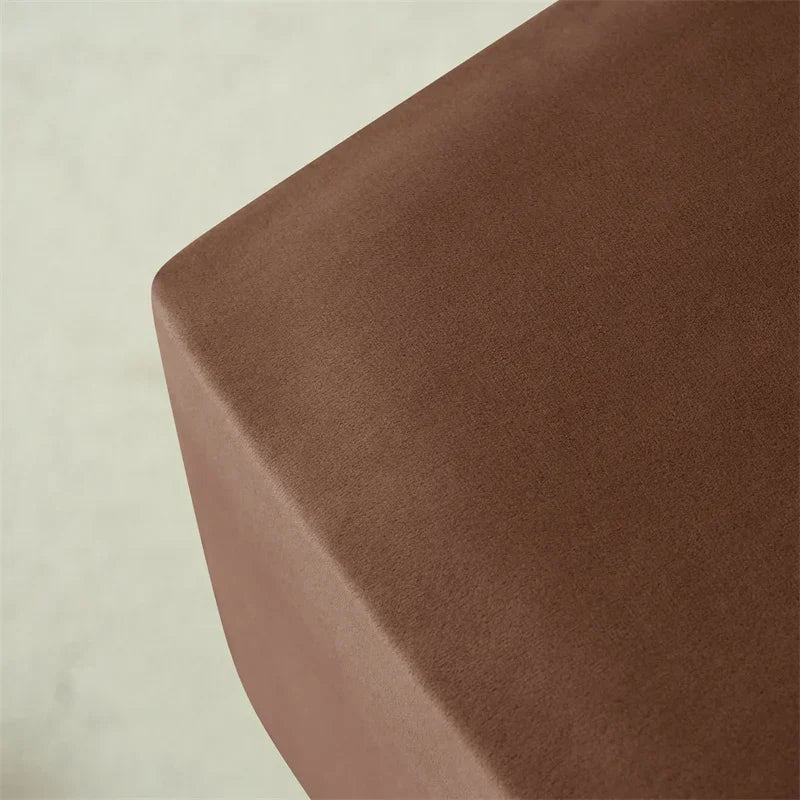 1pc Velvet Ottoman Cover Square Solid Color Footrest Slipcovers Elastic House Pouf Stool Cover Living Room Furniture Protector