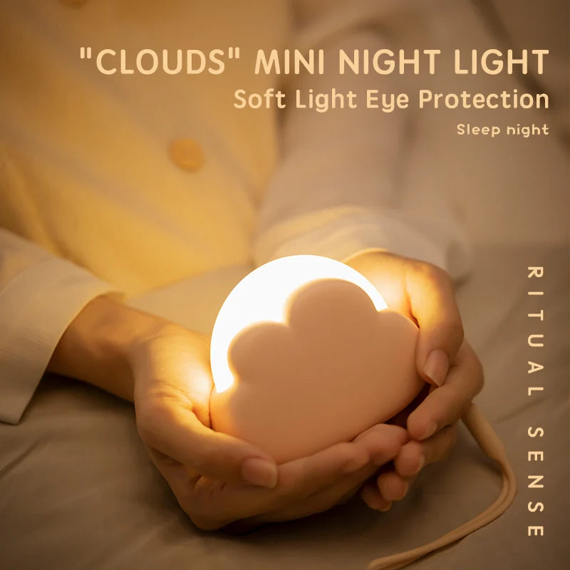 Cloud Night Light Mini USB Wireless Adorable Cloud Shape LED Night Light For Bedroom Baby Children Creative Gift