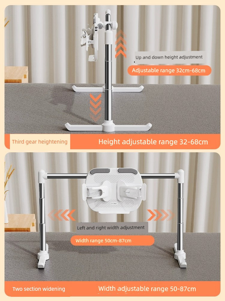 Adjustable book holder for bed with height and width adjustments, ideal for bedside reading.