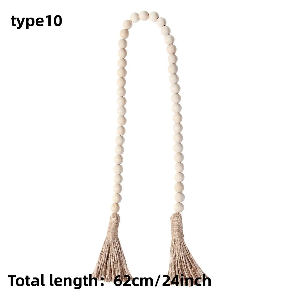 Wood Bead Garland with Tassels