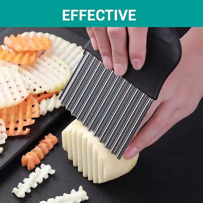 Stainless Steel Crinkle Cutter for Fruits & Vegetables