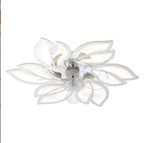 Modern acrylic ceiling fan with remote control and LED lights in chrome finish