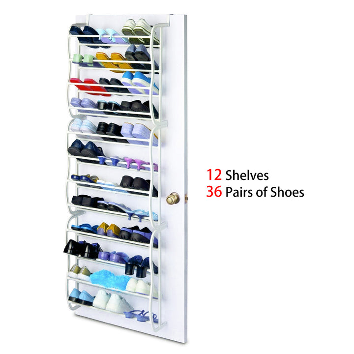 Over-the-Door Shoe Rack – Space Saving Closet Organizer (36 Pairs)
