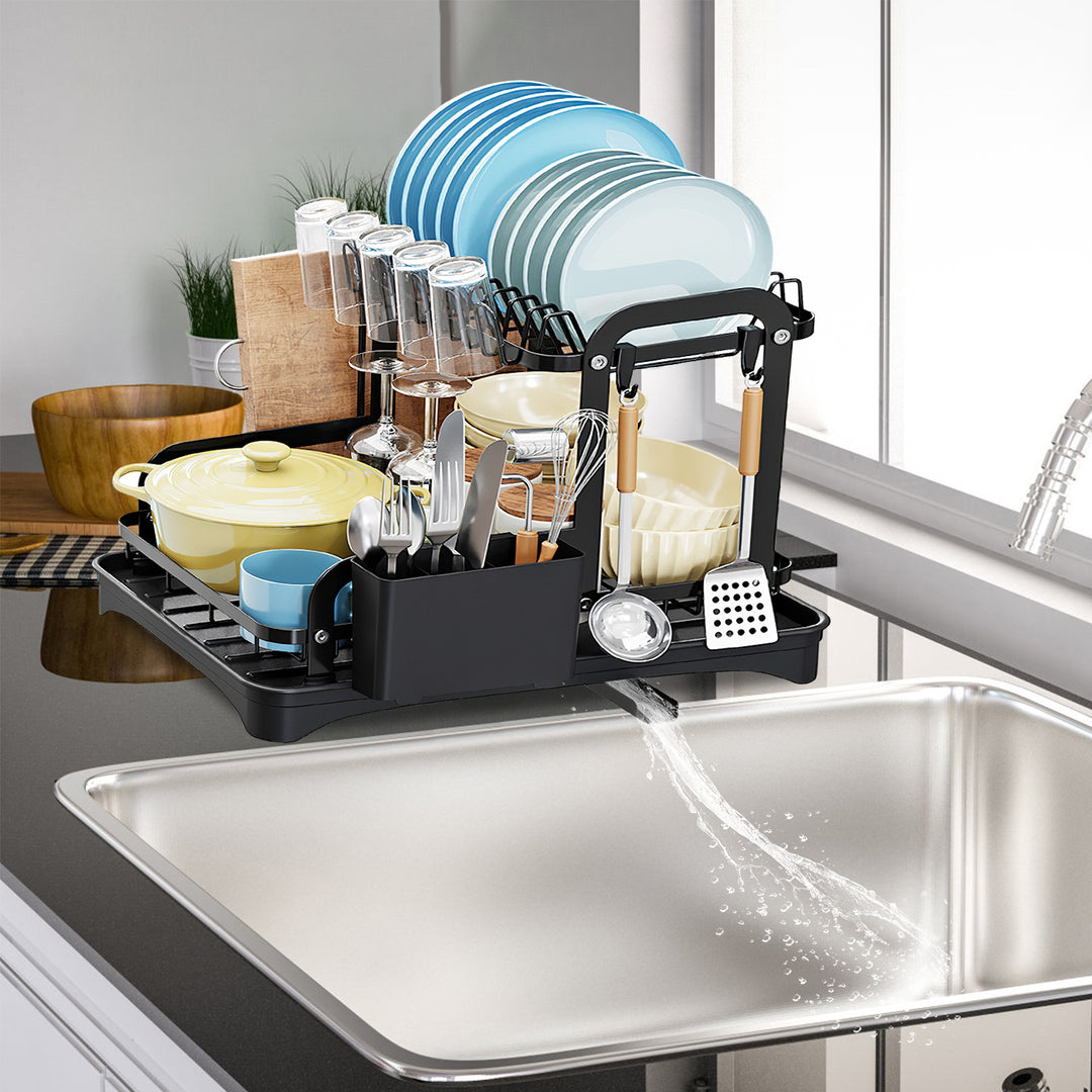 2-Tier Kitchen Dish Drying Rack – Space Saving Counter Organizer