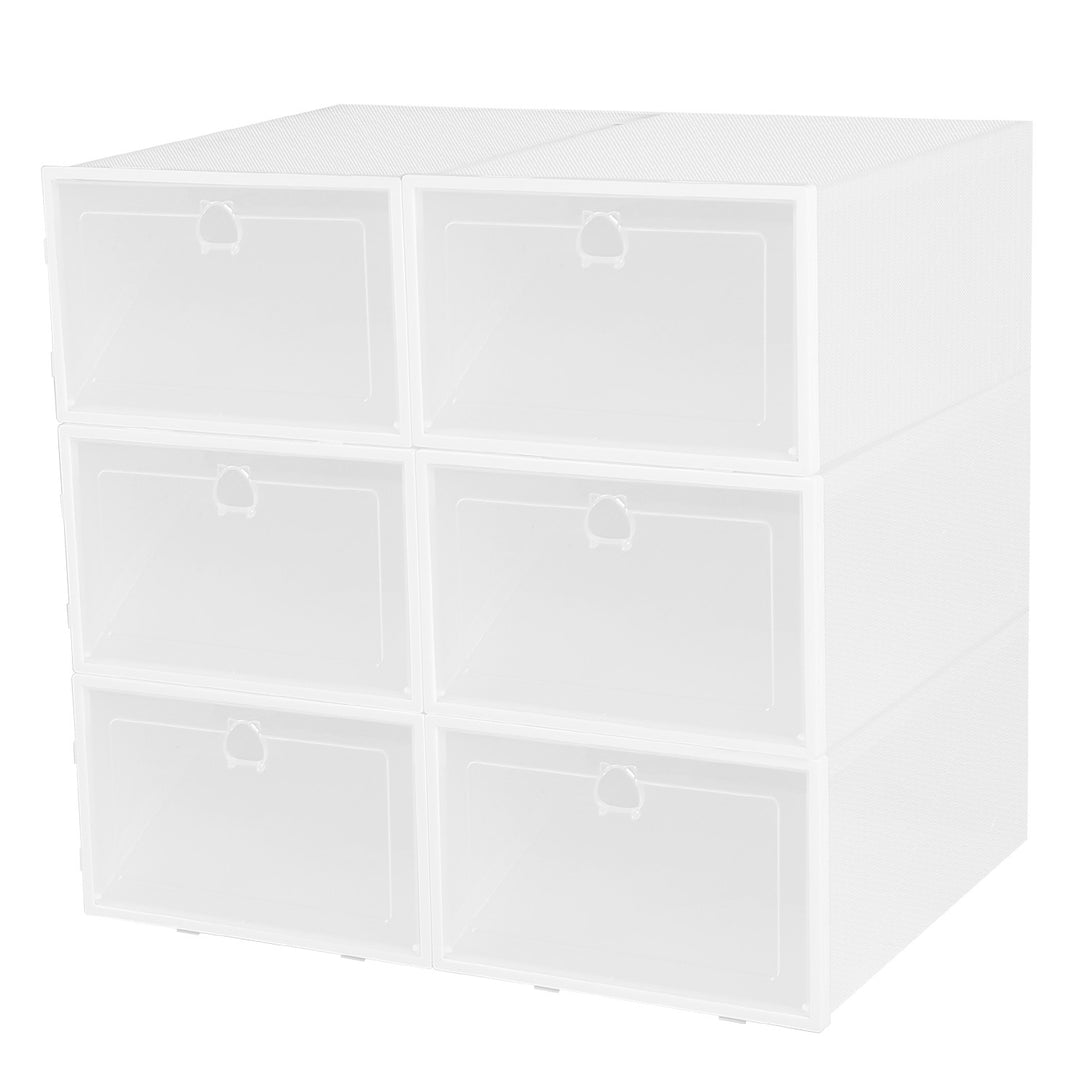 Stackable Transparent Shoe Storage Boxes – 6PCS Dustproof Shoe Organizer