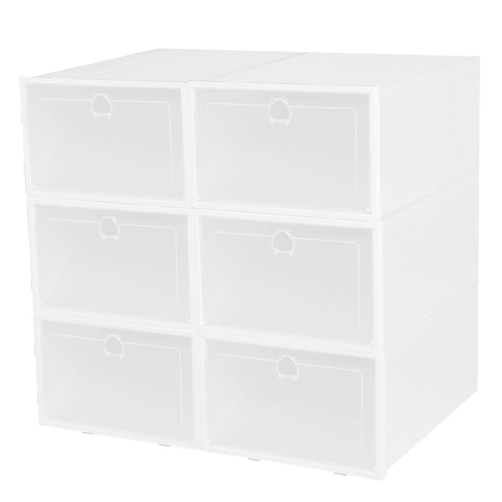 Stackable Transparent Shoe Storage Boxes – 6PCS Dustproof Shoe Organizer
