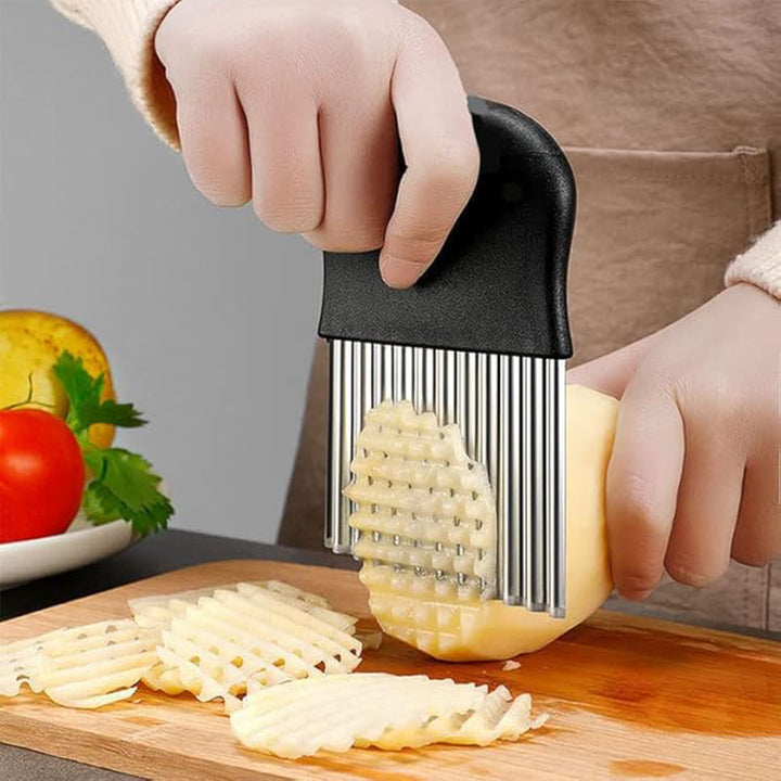 Stainless Steel Crinkle Cutter for Fruits & Vegetables