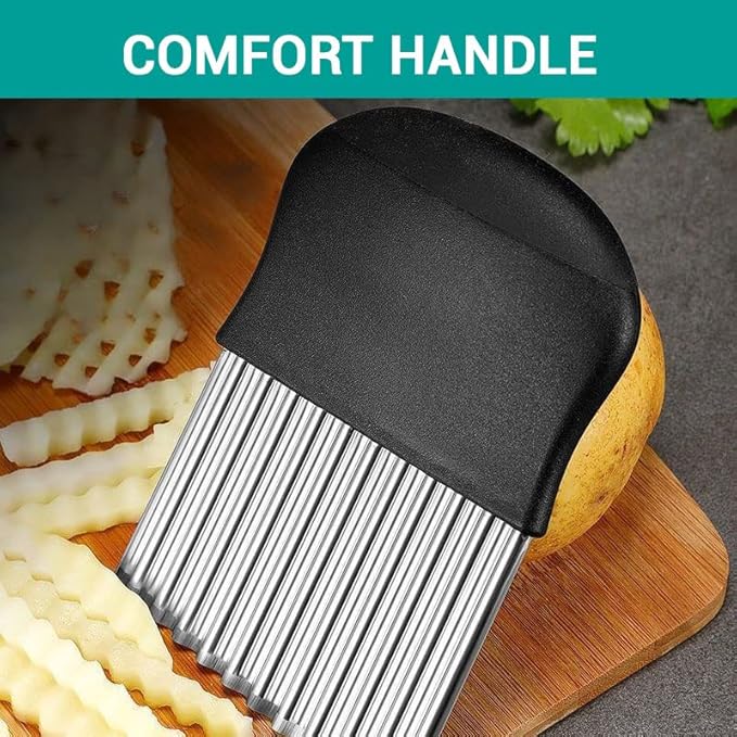 Stainless Steel Crinkle Cutter for Fruits & Vegetables