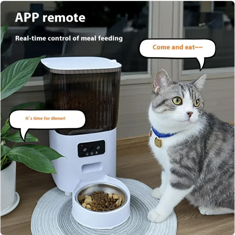 5L Automatic Pet Feeder with WiFi control and scheduled meal portions for cats