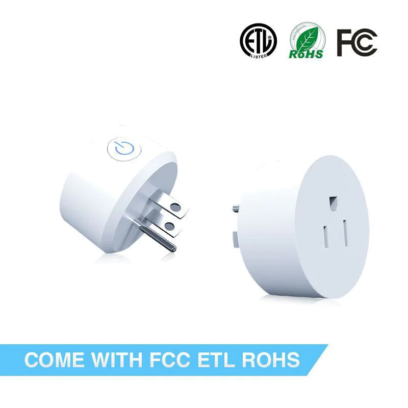 WiFi Voice Control Smart Plug compatible with Alexa and Google Home with FCC ETL RoHS certification