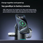 3-in-1 Magnetic Wireless Fast Charging Stand charging smartphone smartwatch and earbuds simultaneously with fast wireless and magnetic alignment features