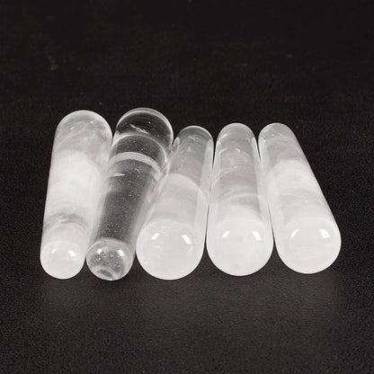 Crystal face massager made of natural rose quartz for facial massage and skincare.