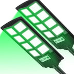 VowelsOne green solar-powered hog hunting lights 12000 lumens motion activated feeder lights 2-pack