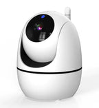 Smart Wireless Video Baby Monitor with HD camera, night vision, two-way audio, and motion detection in a compact white design