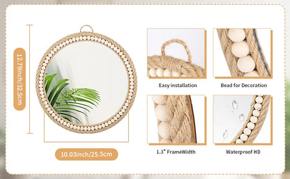Boho Wall Mounted Rattan Mirror