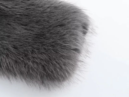 Faux fur jacket Traf 2024 Fall/Winter New Fashion Women's Faux Fur Effect Round Neck Long Sleeve Short Jacket