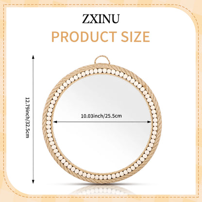 Boho Wall Mounted Rattan Mirror