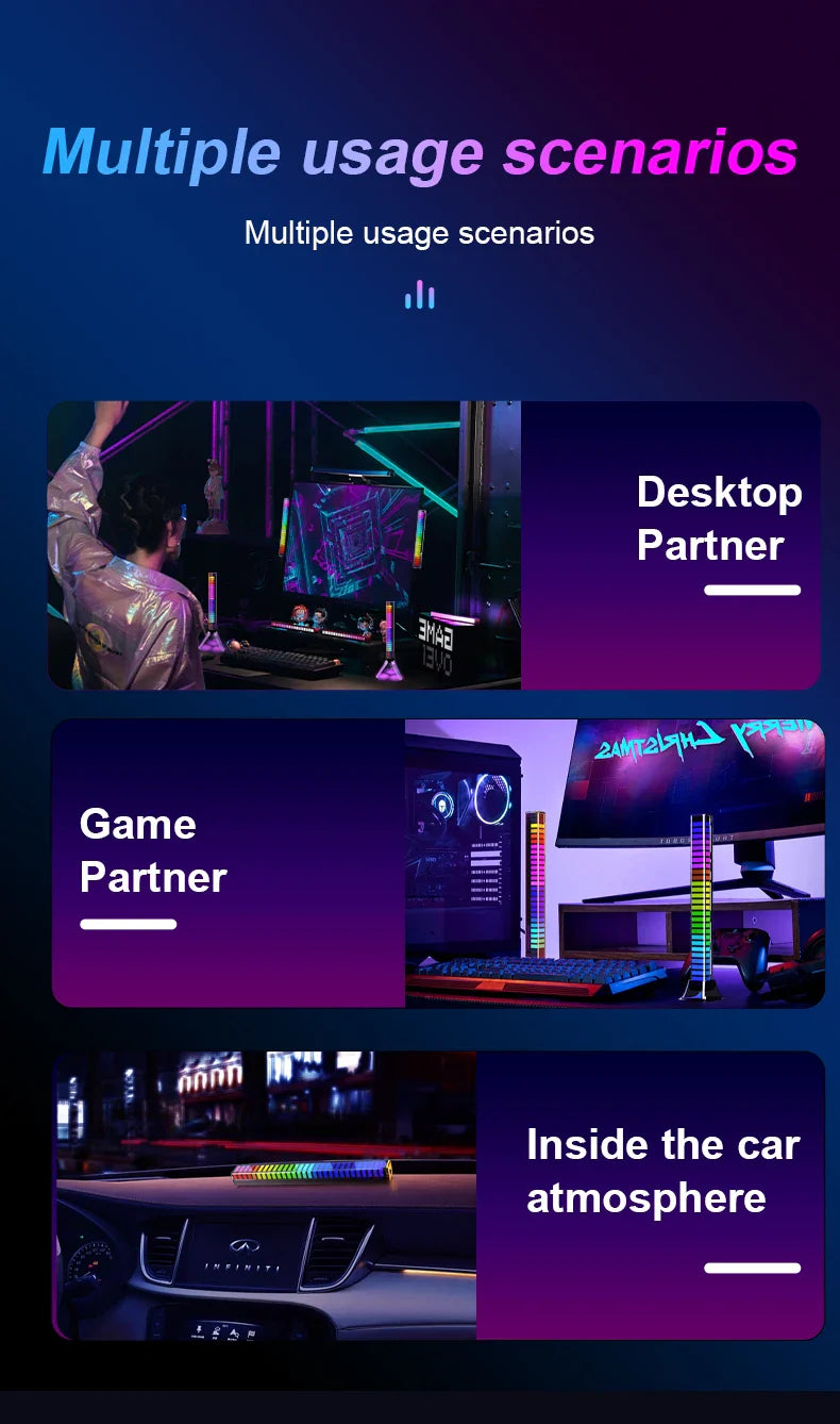 RGB Pickup Light for desktop, gaming, and car atmosphere settings.
