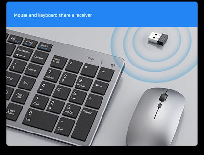 wireless rechargeable keyboard with USB receiver and mouse combo