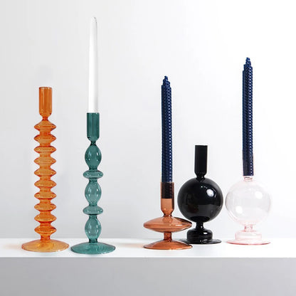 glass candle holders