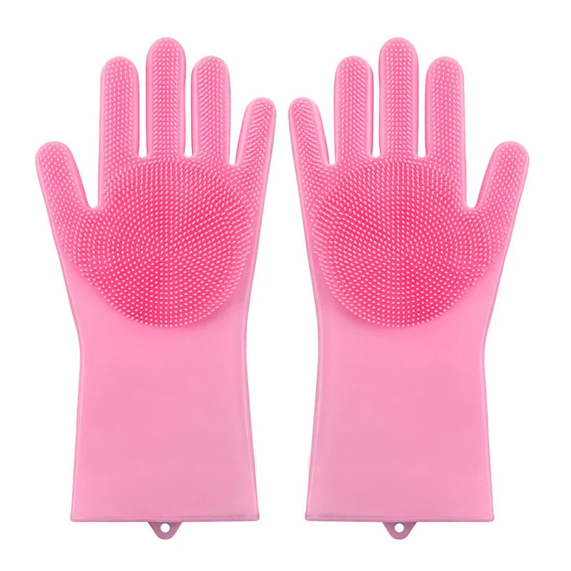 Pet grooming gloves made from soft, eco-friendly silicone for easy hair removal and cleaning.
