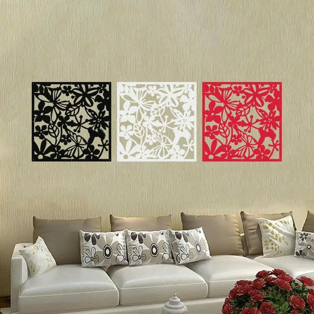 12pcs Hollow Room Divider Screen Hanging Panel Curtain Partitions Waterproof Household Hotel DIY Art Decoration
