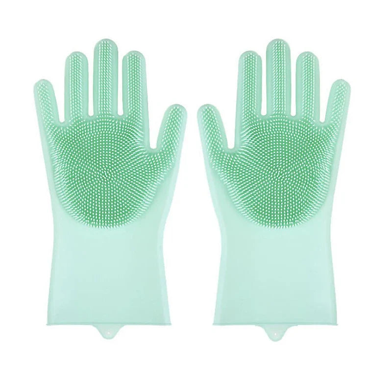 Pet grooming gloves made of eco-friendly silicone for gentle hair removal and cleaning.