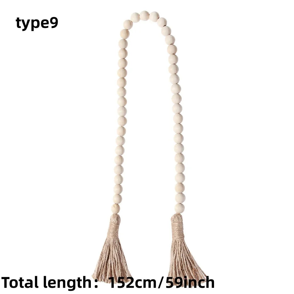 Wood Bead Garland with Tassels