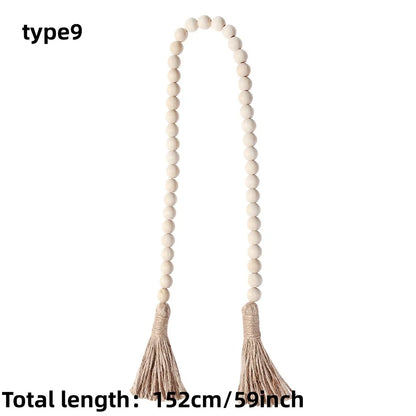 Wood Bead Garland with Tassels