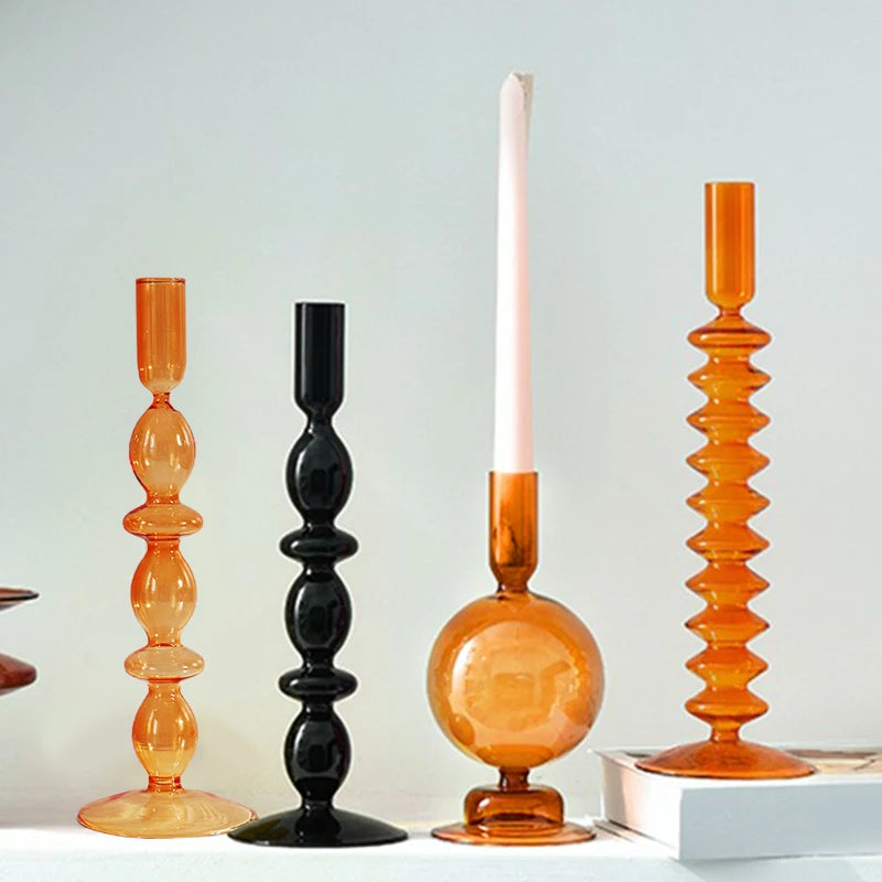 glass candle holders