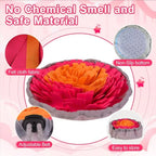 Snuffle mat for dogs with felt cloth fabric and non-slip bottom.