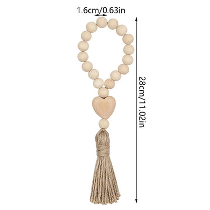 Wood Bead Garland with Tassels