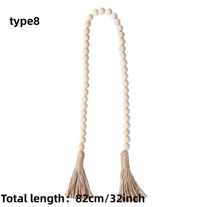 Wood Bead Garland with Tassels