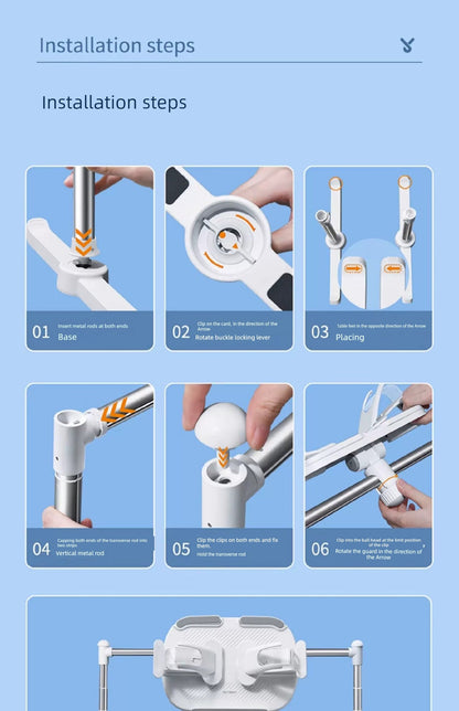 installation steps for adjustable book holder for bed