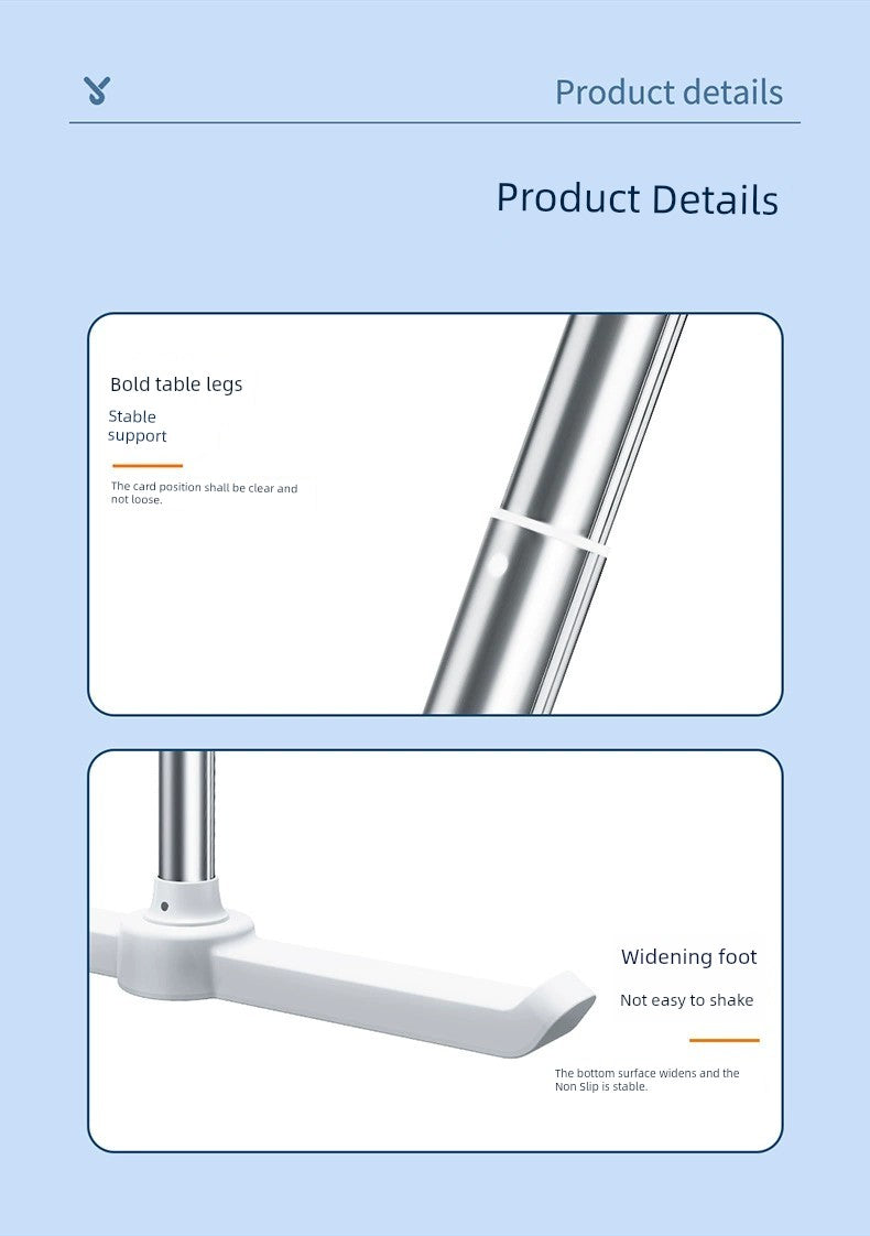 adjustable book holder for bed with stable support and widening foot design