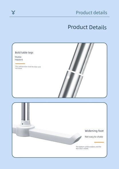 adjustable book holder for bed with stable support and widening foot design