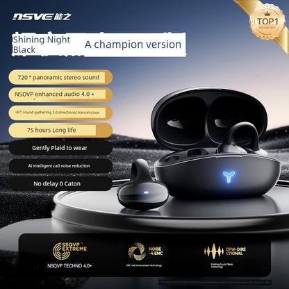 Bone conduction Bluetooth headset with enhanced audio and long battery life.