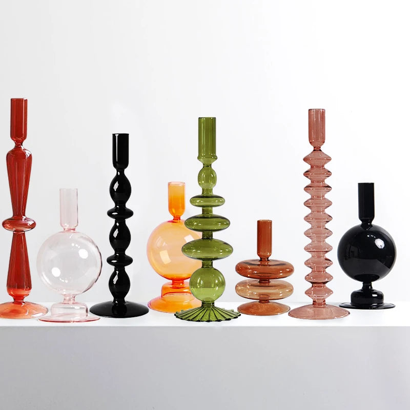 glass candle holders