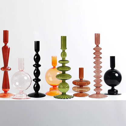 glass candle holders